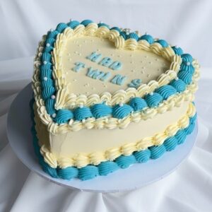 Azure Coquette Heart Cake