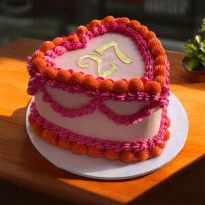 Neon Retro Ruffle Heart